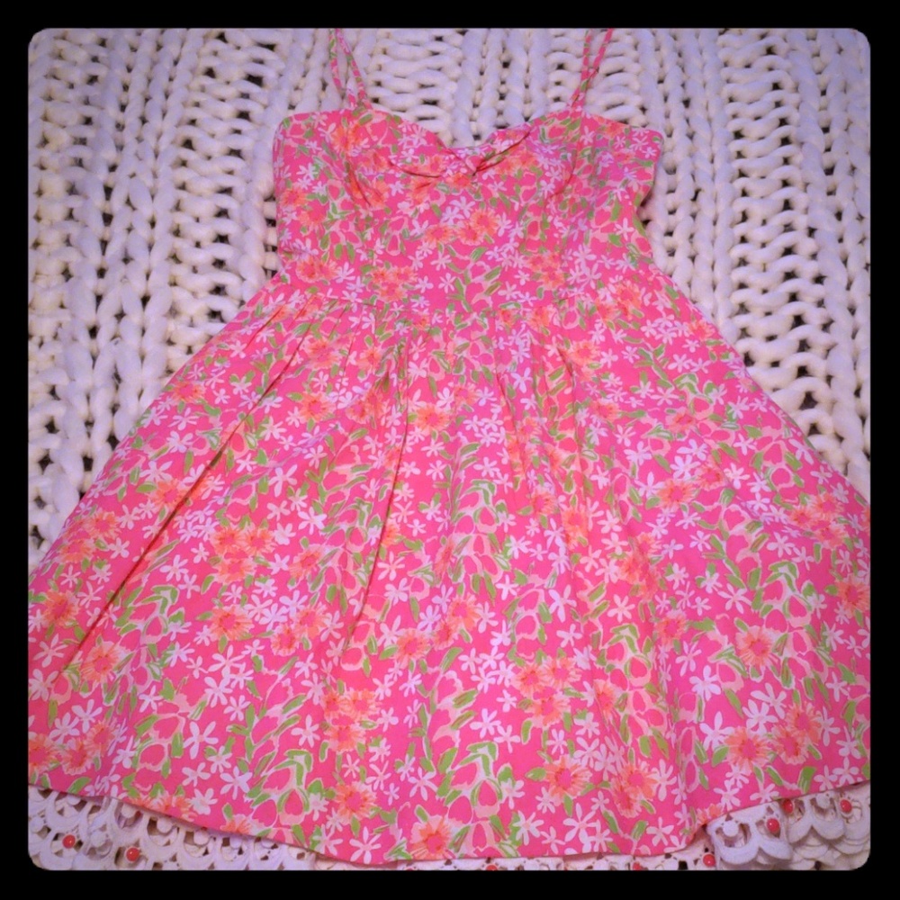 Neon floral print Lily Pulitzer A-line short dress